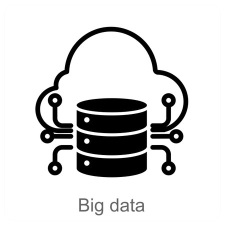 Big Data and cloud icon concetのイラスト素材