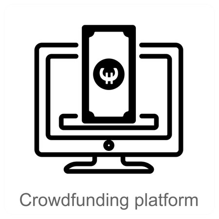 Crowdfunding Platform and backer icon conceptのイラスト素材