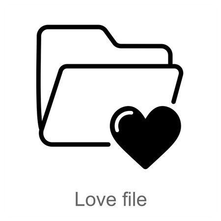 Love File and heart icon conceptのイラスト素材