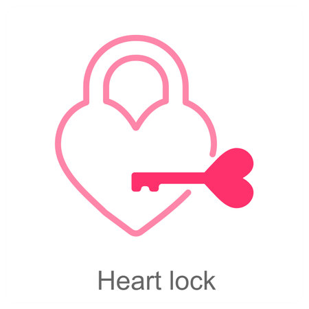 Heart Lock and lock icon conceptのイラスト素材