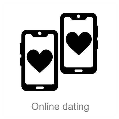 Online Dating and profile icon conceptのイラスト素材