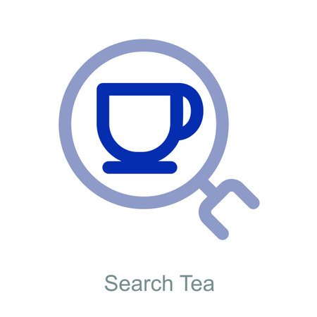 Search Tea and search icon conceptのイラスト素材