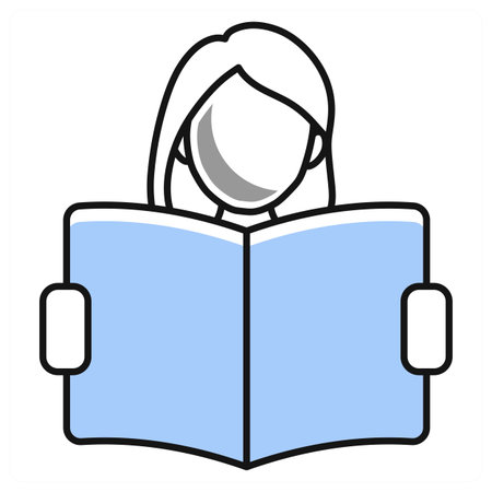 Reading icon concept in grey colorのイラスト素材