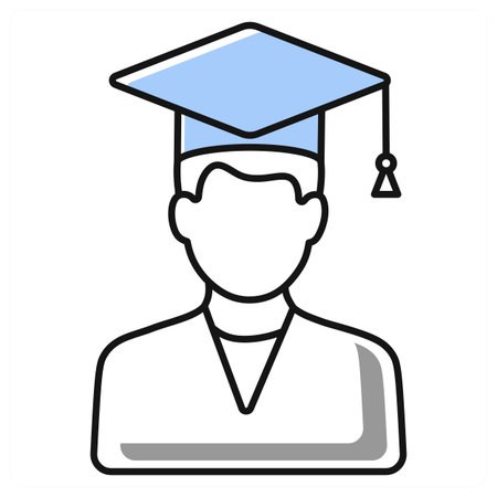 Student icon in grey colorのイラスト素材