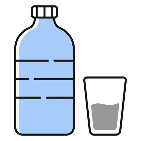Water Bottle icon concept in grey colorのイラスト素材