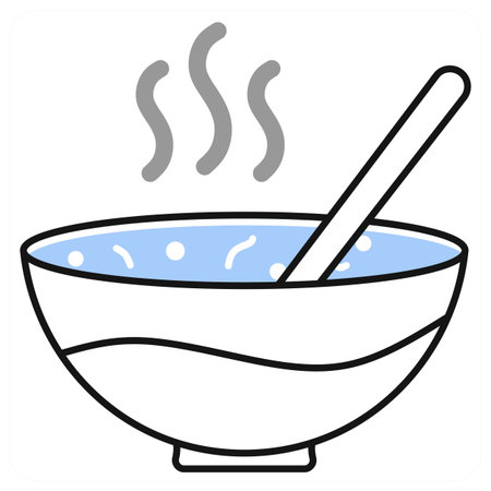 Soup Bowl icon concept in grey colorのイラスト素材
