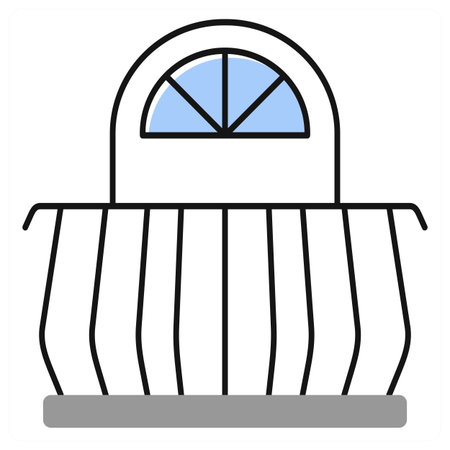 Balcony icon concept in grey colorのイラスト素材