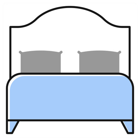 Bed icon concept in grey colorのイラスト素材