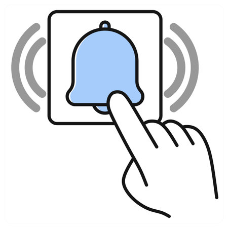 Doorbell icon concept in grey colorのイラスト素材