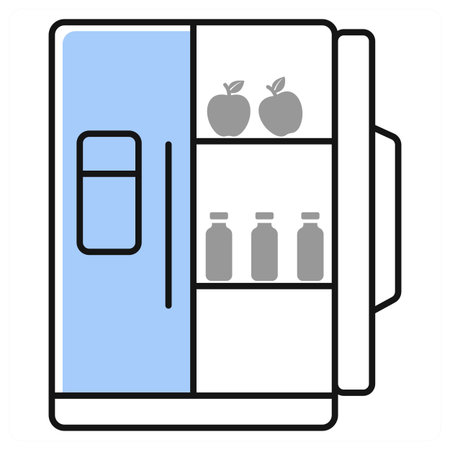 Refrigerator icon concept in grey colorのイラスト素材