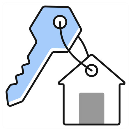 House key icon concept in grey colorのイラスト素材