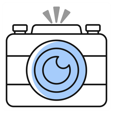 Photo Camera icon concept in grey colorのイラスト素材