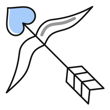 Cupid Arrow icon concept in grey colorのイラスト素材