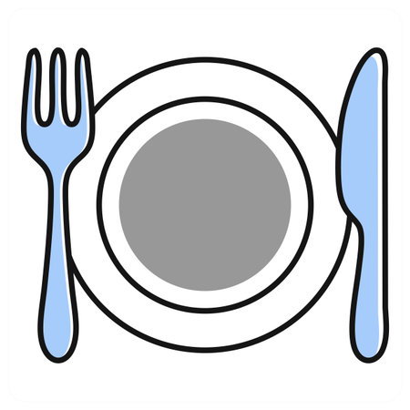 Plate with Cutlery icon concept in grey colorのイラスト素材