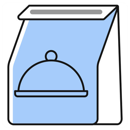 Food packet icon concept in grey colorのイラスト素材
