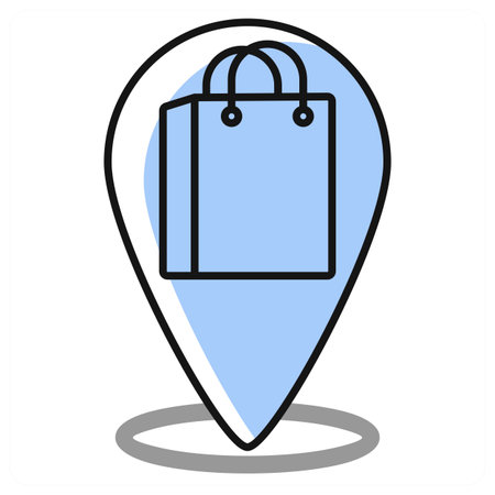 Shopping Location icon concept in grey colorのイラスト素材