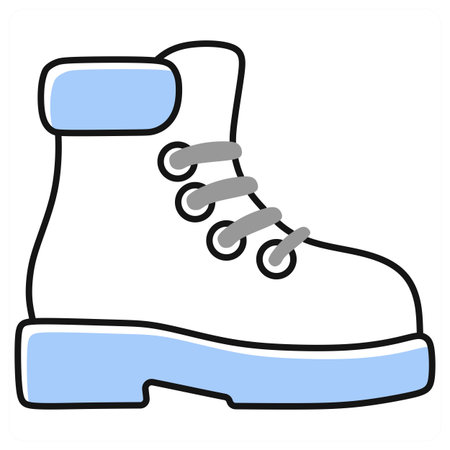 Hiking Boots icon concept in grey colorのイラスト素材