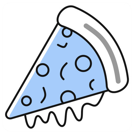 Pizza Slice icon concept in grey colorのイラスト素材