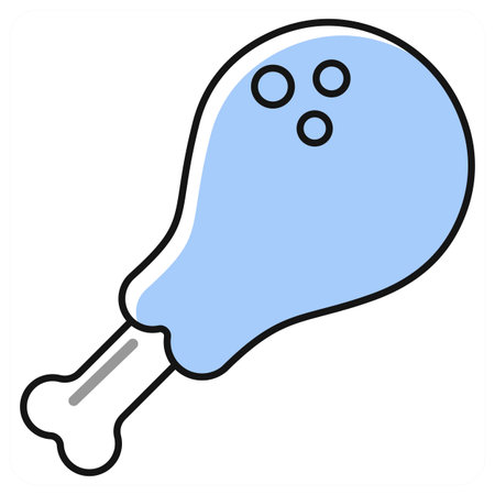 Chicken Leg icon concept in grey colorのイラスト素材