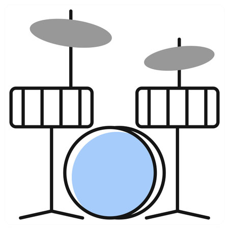 Drum Set icon concept in grey colorのイラスト素材