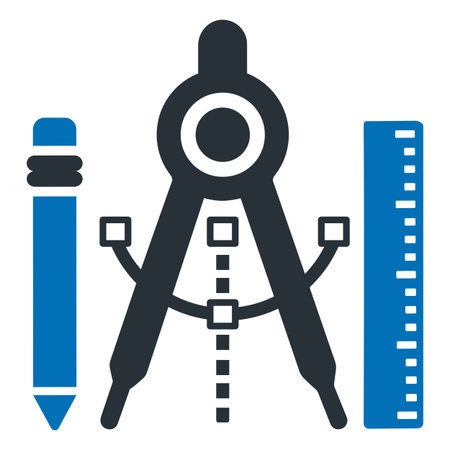 Tools icon concept in blue filled color