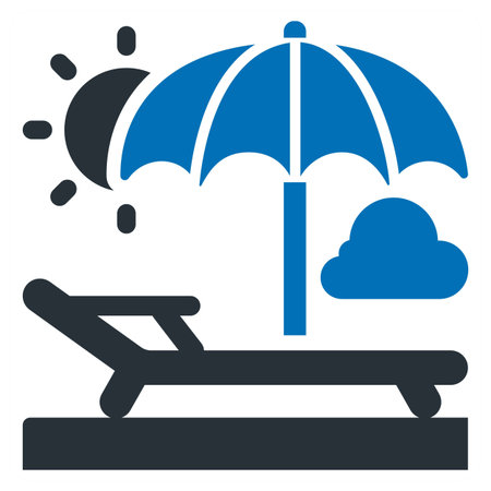 Vacation icon concept in blue filled colorのイラスト素材