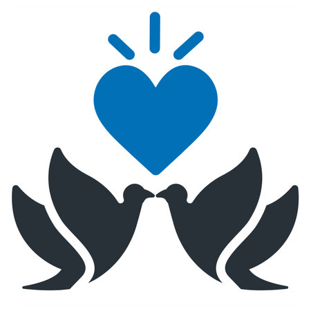 Dove icon concept in blue filled colorのイラスト素材