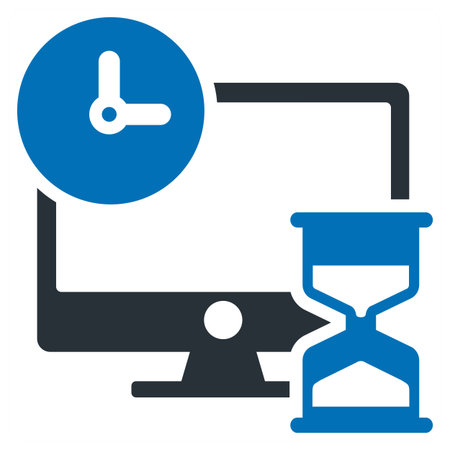 Deadline icon concept in blue filled color