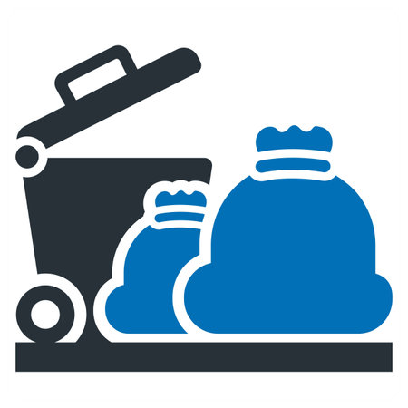 Garbage Disposal icon concept in blue filled colorのイラスト素材