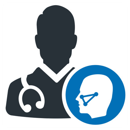 ENT icon concept in blue filled colorのイラスト素材