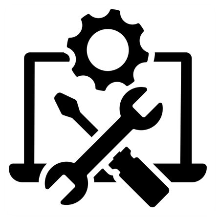 Techinical Tools icon concept in blue filled colorのイラスト素材