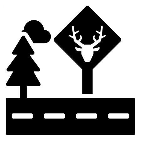 Wildlife Crossing icon concept in blue filled colorのイラスト素材