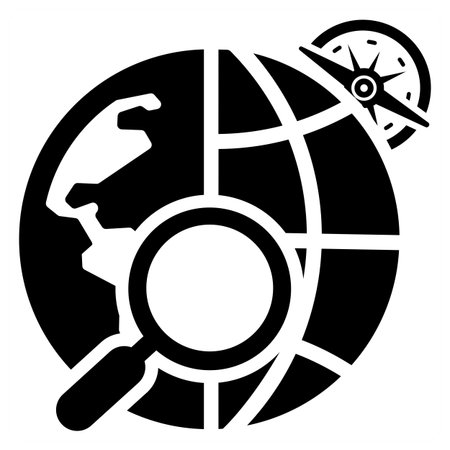 Geodetic Research icon concept in blue filled colorのイラスト素材