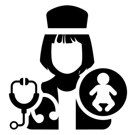 Pediatrician icon concept in blue filled colorのイラスト素材