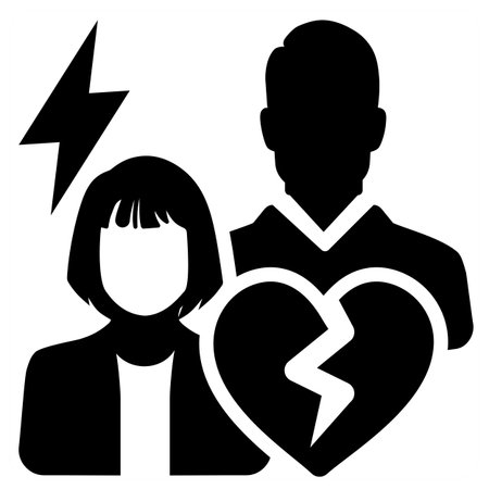 Loss Of Intimacy icon cocept in blue filled colorのイラスト素材