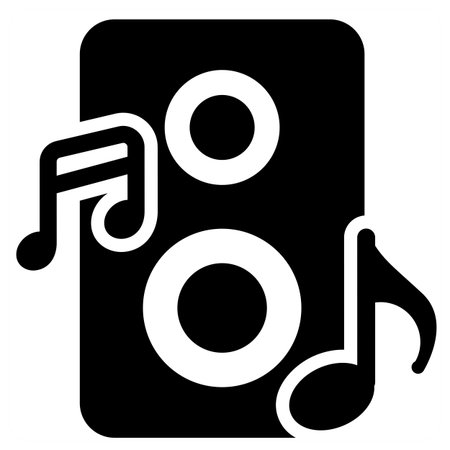 Music icon cocept in blue filled colorのイラスト素材