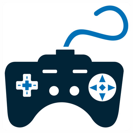 Game Control icon concept in blue filled color