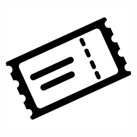 Ticket icon concept in blue filled color