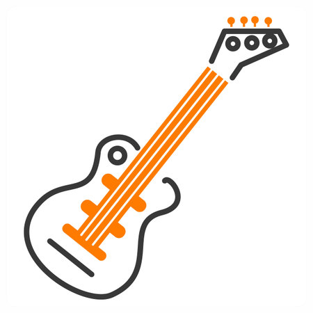 Guitar icon concept in orange color