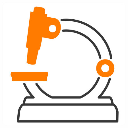 Microscope icon concept in orange color