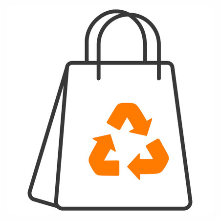 Recycle Bag icon concept in orange colorのイラスト素材