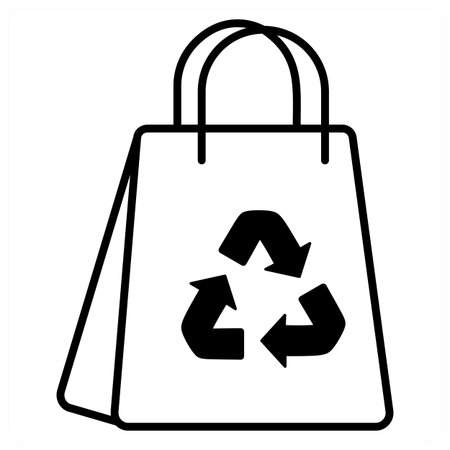Recycle Bag icon concept in orange colorのイラスト素材