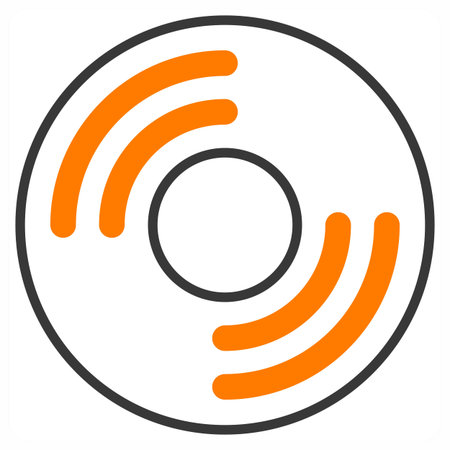 Disc icon concept in orange color