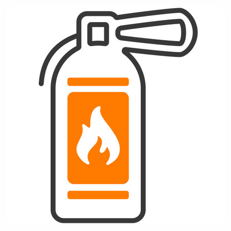 Fire Extinguisher icon concept in orange colorのイラスト素材