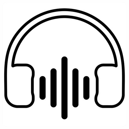 Headphones icon concept in orange colorのイラスト素材