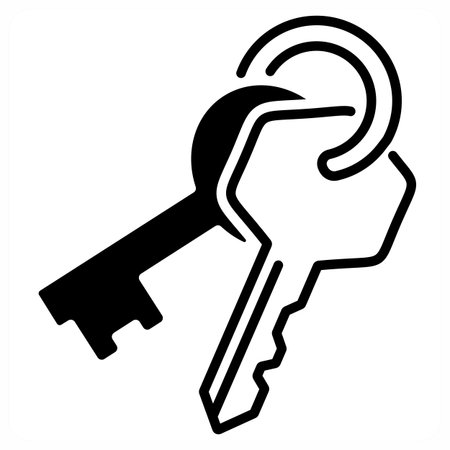 Keys icon concept in orange colorのイラスト素材