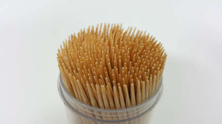 Clean Toothpicks and white backdropの写真素材