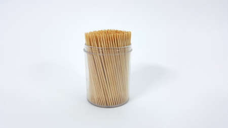 Clean Toothpicks and white backdropの写真素材