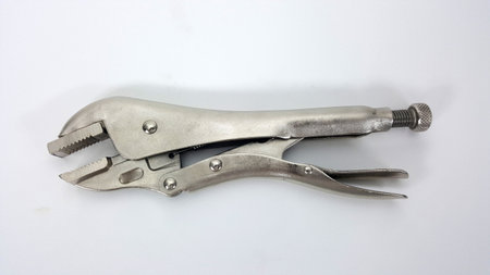 wrench and white backdropの写真素材