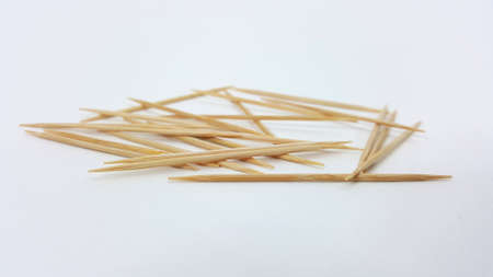 Clean Toothpicks and white backdropの写真素材